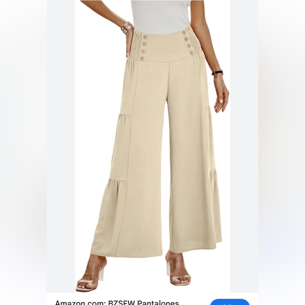 Elegant‎ Beige Wide-Leg Jumpsuit